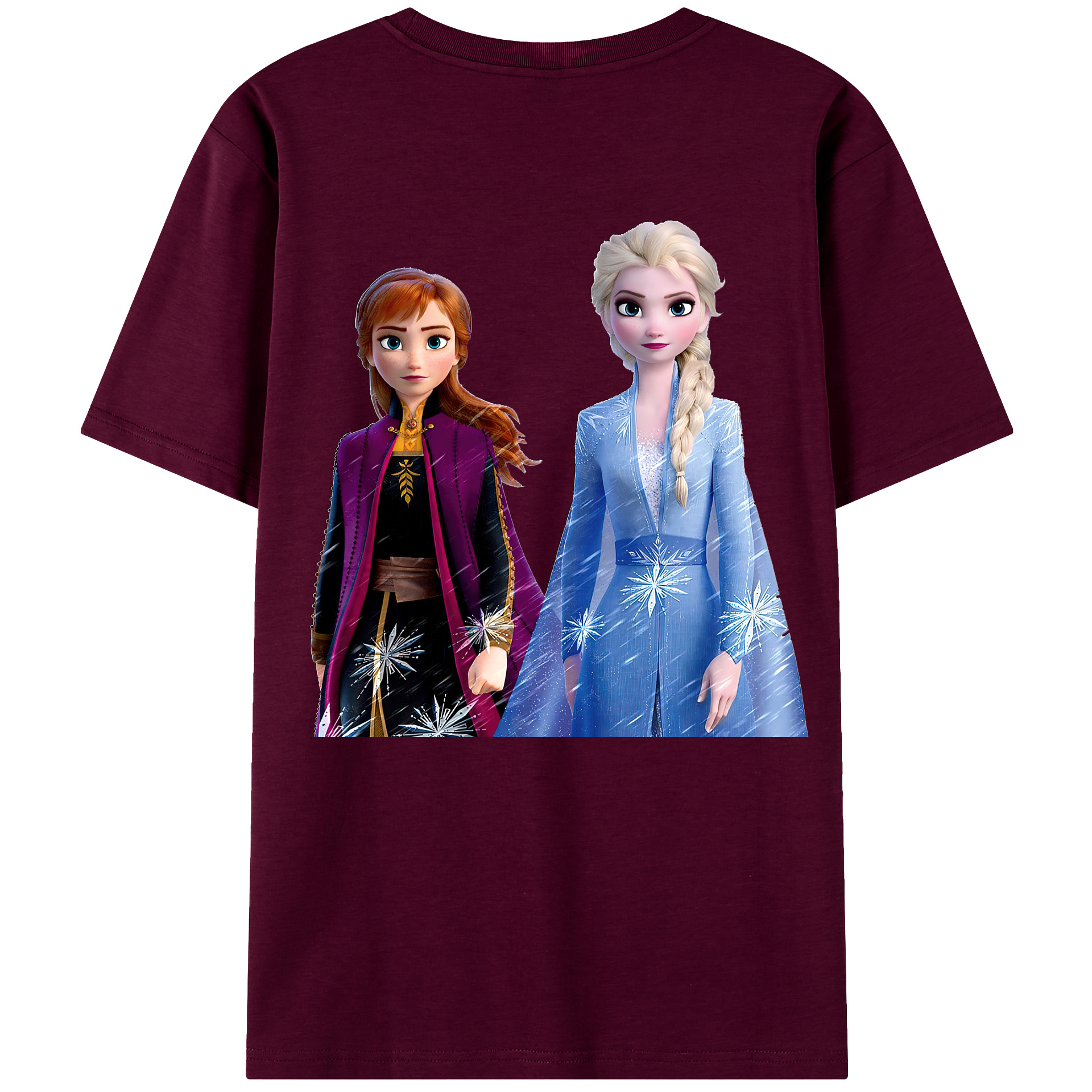 （画像用） アナと雪の女王 アンナ エルサ Frozen Anna Elsa レディース半袖Tシャツ(バックプリント)